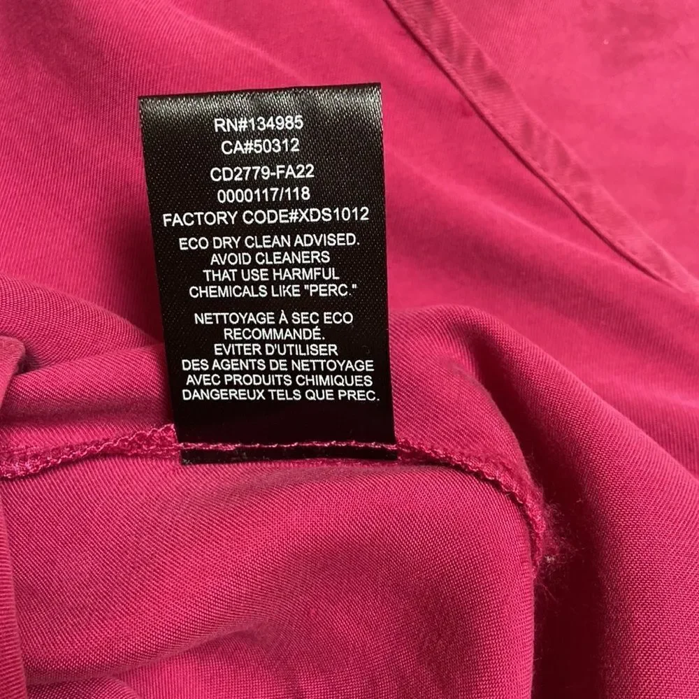 For Love & Lemons Beth Midi Dress Dark Magenta Pink w Draped Sleeves Large NWT - Picture 11 of 12